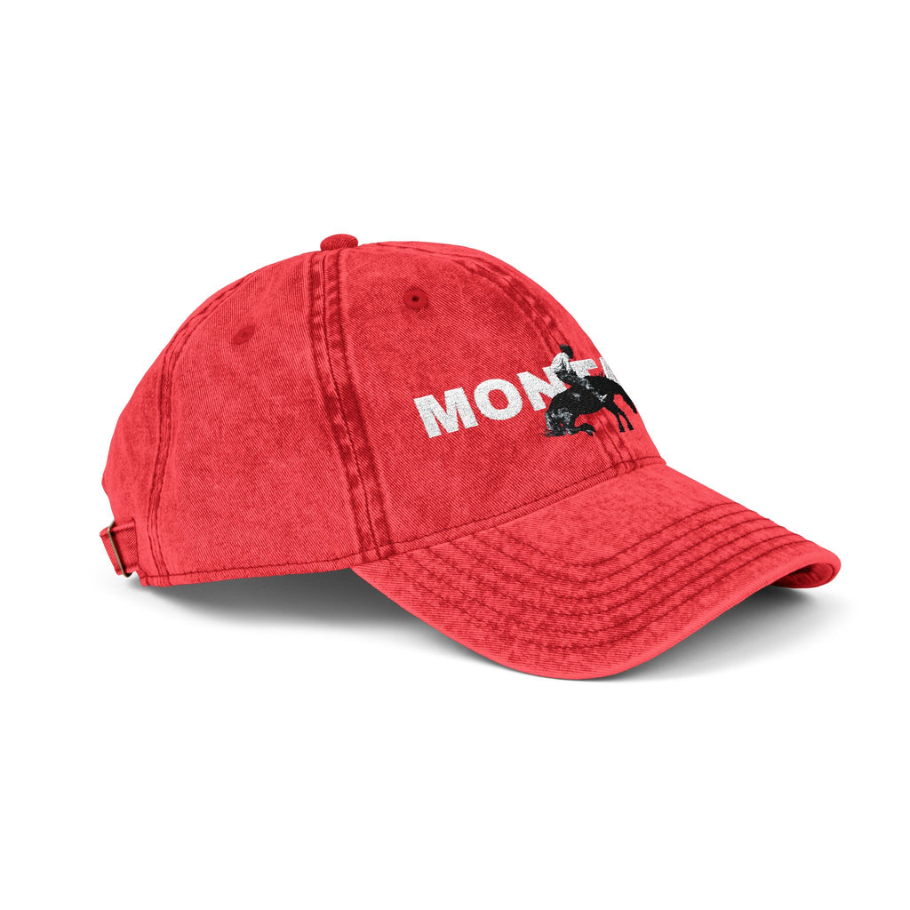 Red cap with 'Montana' and horse graphic 
